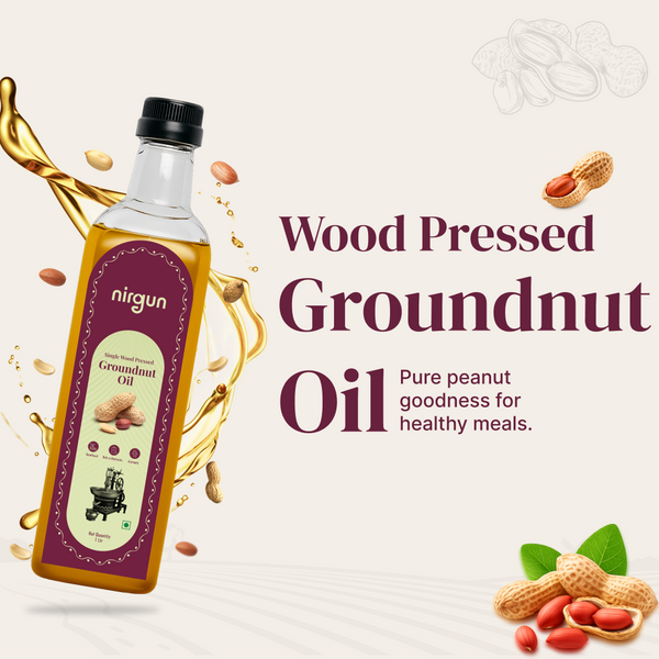 Wood-Pressed Groundnut Oil (Cold Pressed)