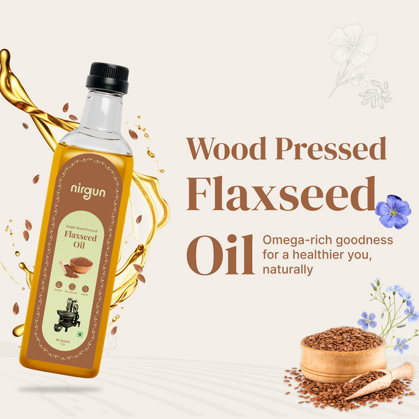 Wood-Pressed Flaxseed Oil (Cold Pressed)
