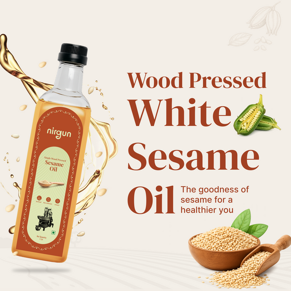 Wood-Pressed White Sesame Oil (Cold Pressed)